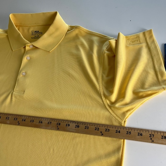 PGA TOUR Sunflower Yellow Polyester Performance Golf Polo Shirt Mens XL Stretch - Picture 6 of 7